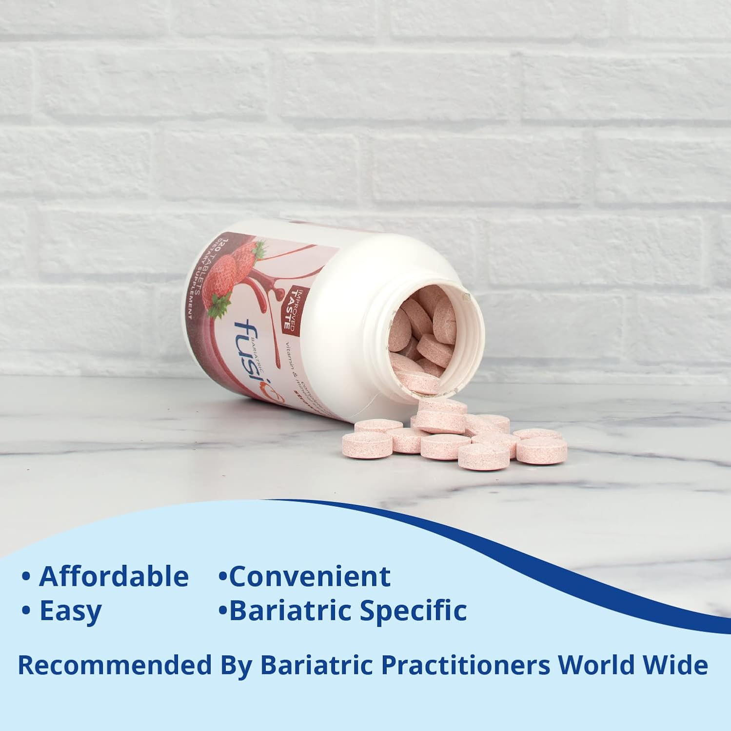 Chewable Strawberry Bariatric Multivitamin with Iron - 120 Tablets for Gastric Bypass and Sleeve Gastrectomy