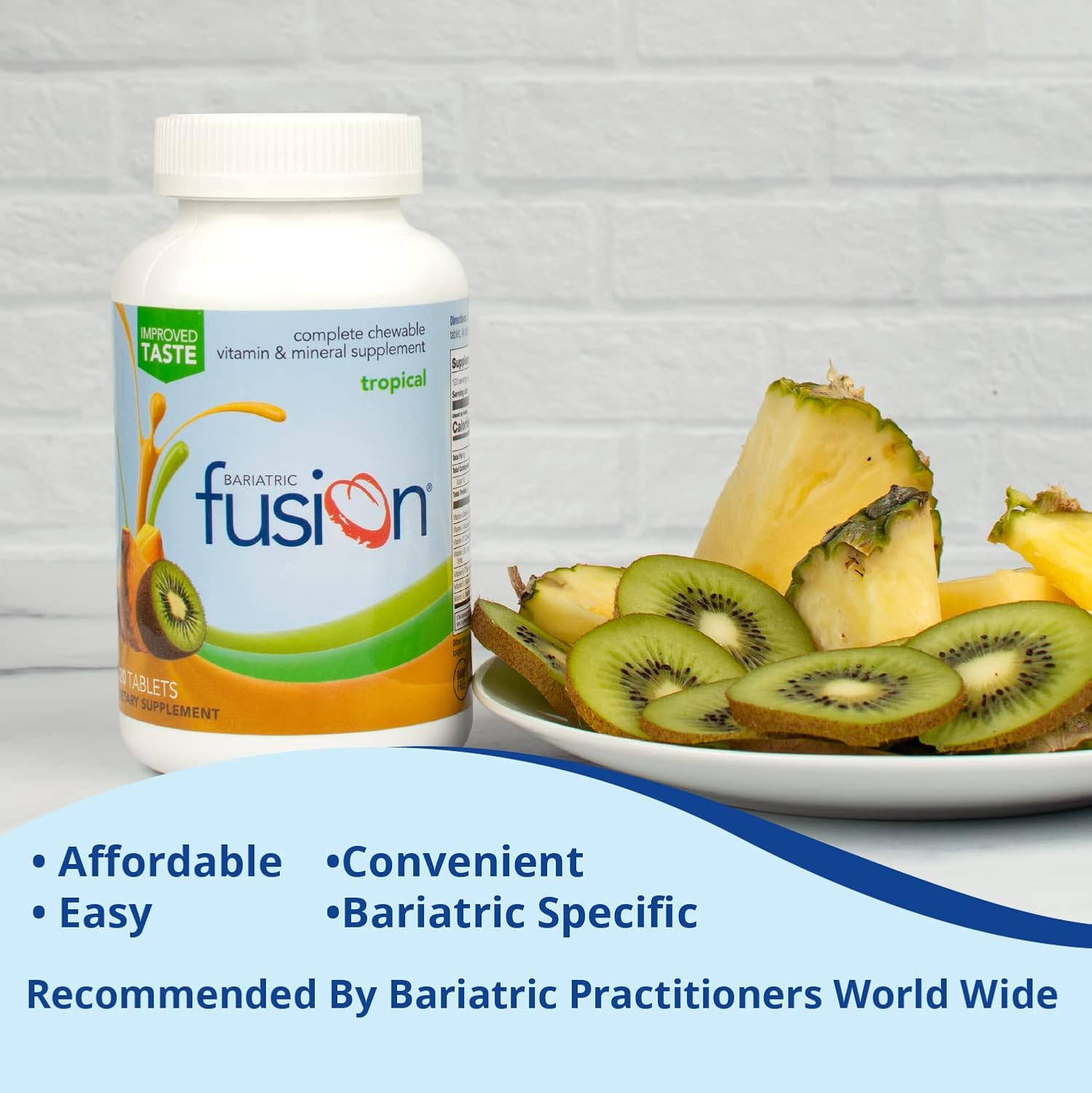 Chewable Tropical Bariatric Multivitamin with Iron - 120 Tablets for Gastric Bypass & Sleeve Gastrectomy