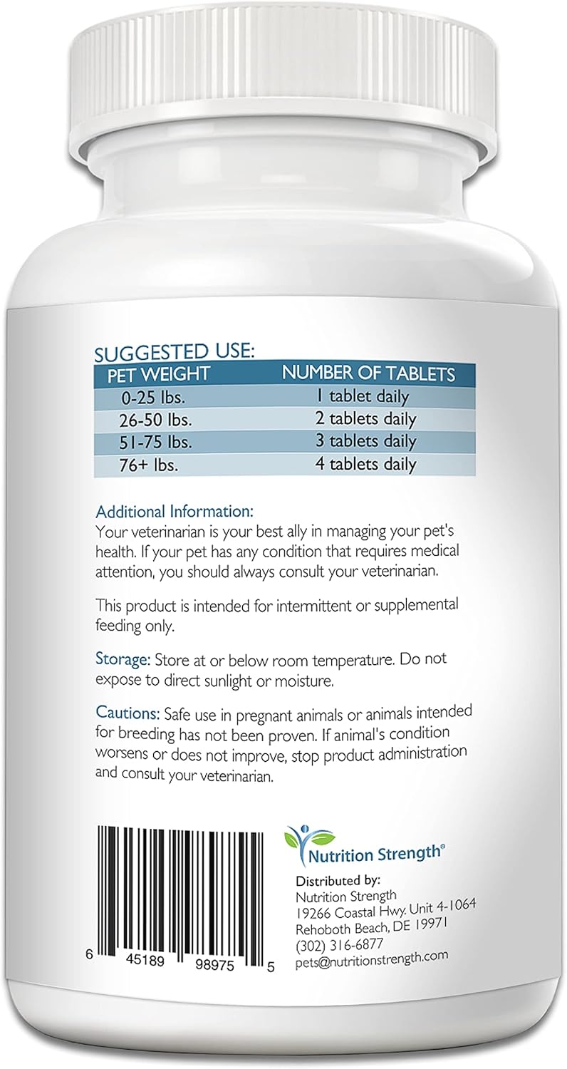 Chewable Vitamin D Supplement for Dogs with Calcium, Magnesium & Zinc for Strong Teeth, Bones & Muscles - 120 Tablets