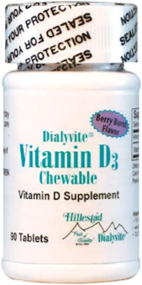 Chewable Vitamin D3 Supplement (2,000 IU) - 90 Tablets by Dialyvite for Daily Support