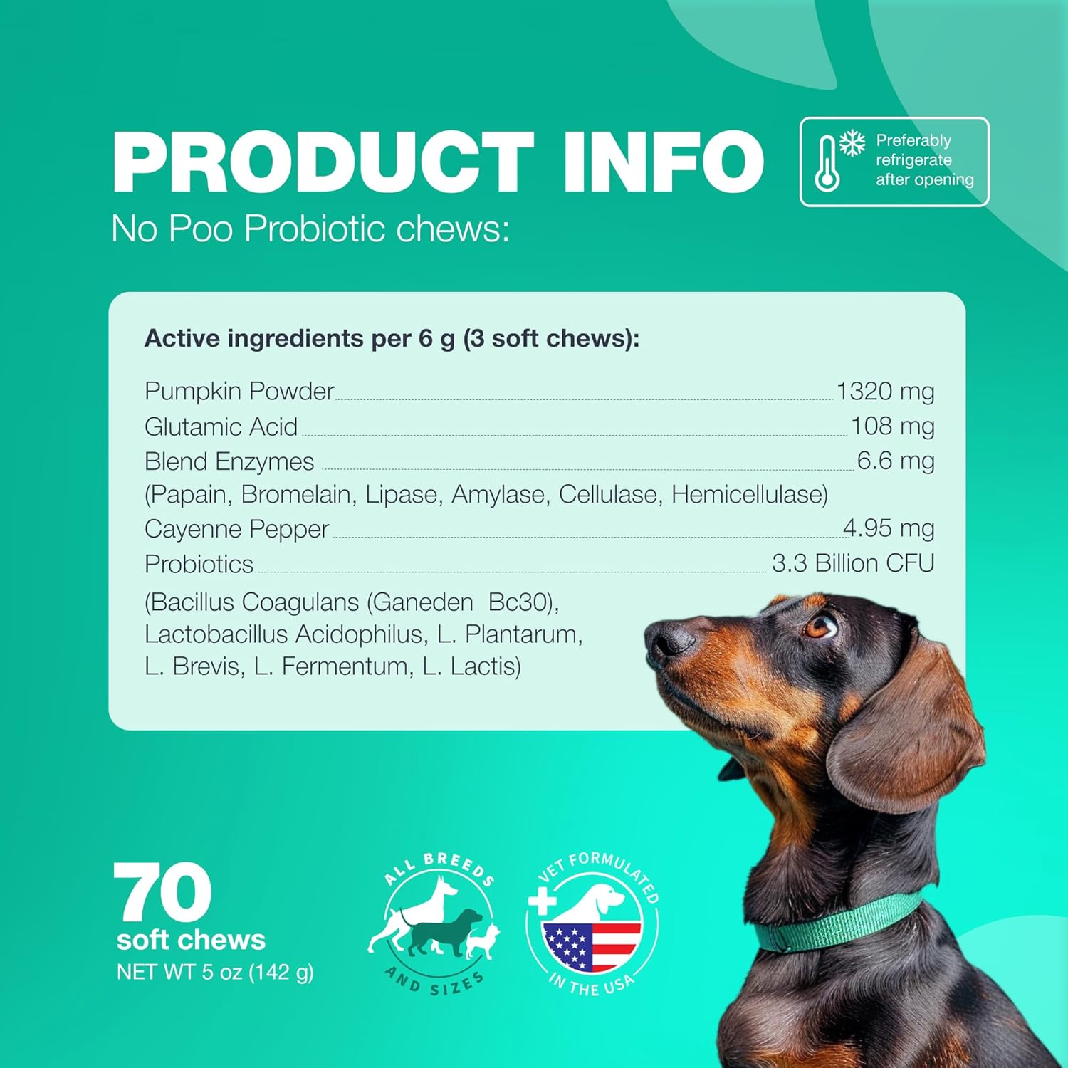 Chewia Coprophagia Deterrent Chews for Dogs - Probiotics and Enzymes for Digestive Health - Canine Stool Eating Prevention-Treats for Digestive, Dental, Gut & Immune Health