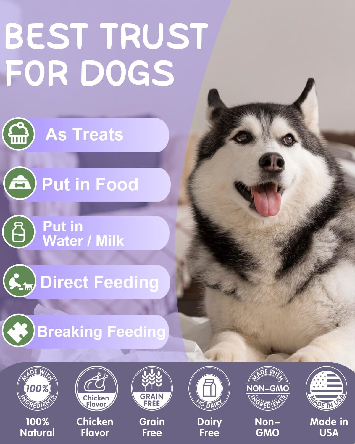 Chicken Flavored 15-in-1 Dog Multivitamin Supplement with Glucosamine, Chondroitin, Essential Vitamins for Immune System, Digestion, Hip & Joint, Skin & Coat - 120 Chews