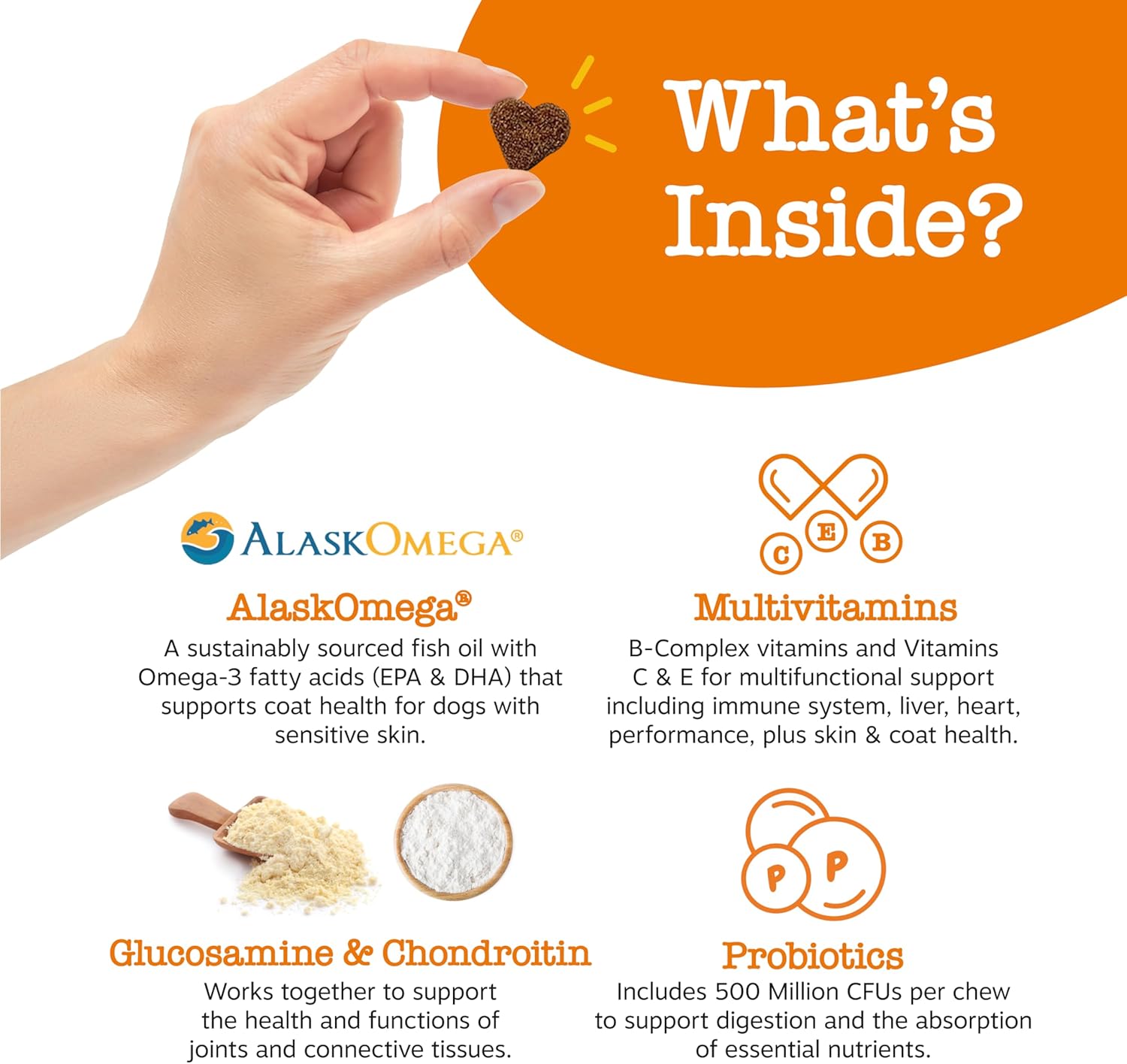 Chicken Flavored Dog Multivitamin Treats with Glucosamine, Chondroitin, Probiotics, and Enzymes - 90ct