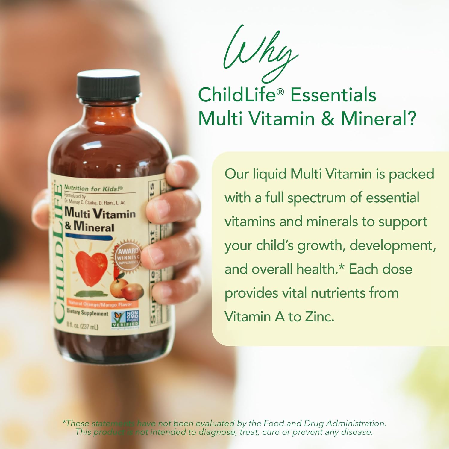 ChildLife Essentials Liquid Multivitamin for Kids - Kids Vitamins with Minerals - Toddler Multivitamins - Natural Orange & Mango Flavor - 8 Fl Oz (Pack of 2)