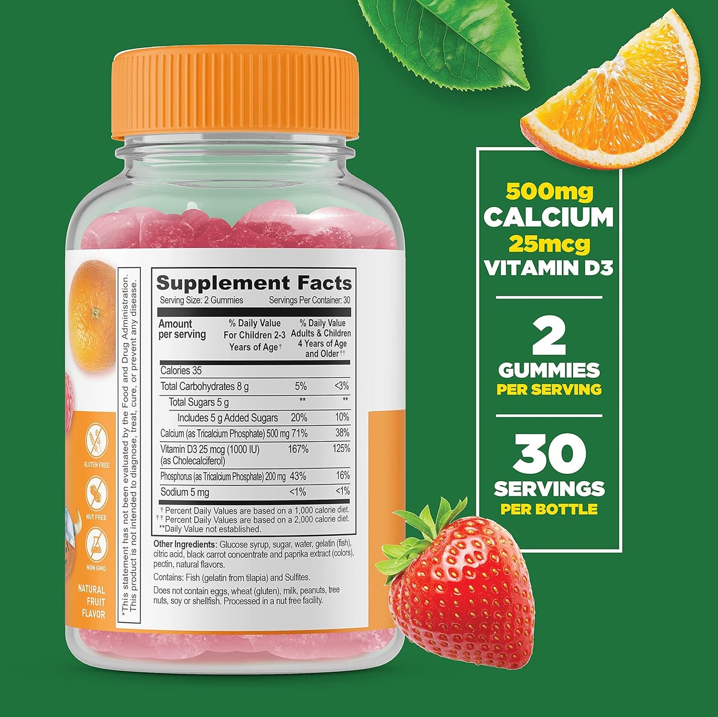 Children's B Complex and Calcium with Vitamin D Gummies Bundle - Delicious Vitamin Supplement, Gluten Free, GMO Free, Chewable Kids Gummy