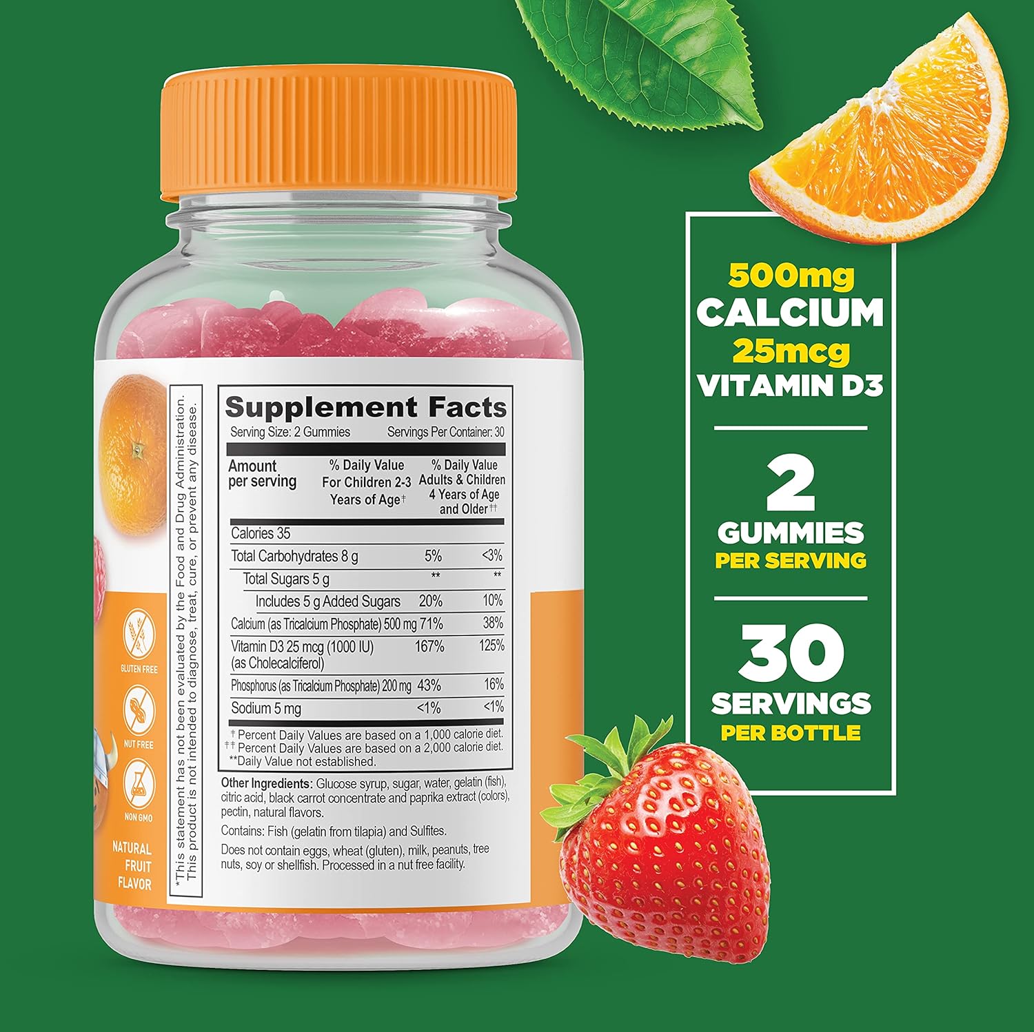 Children's B Complex and Calcium with Vitamin D Gummies Bundle - Delicious Vitamin Supplement, Gluten Free, GMO Free, Chewable Kids Gummy
