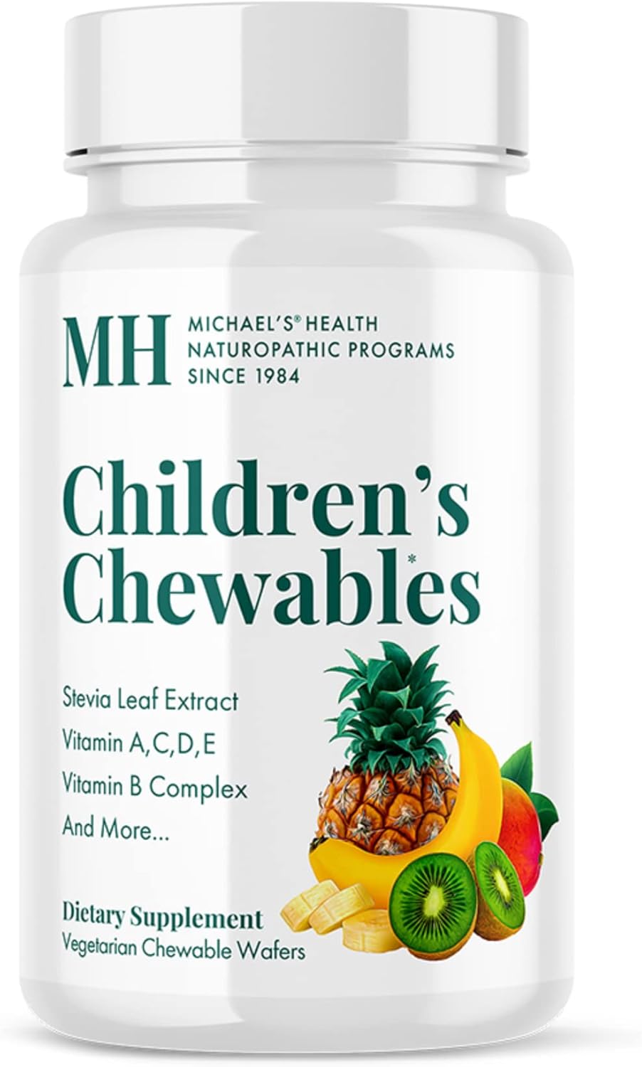 Children's Chewable Multivitamin & Mineral Supplement - 60 Vegetarian Wafers - Fruit Punch Flavor - Kosher Certified - 30 to 60 Servings - MICHAEL'S Health Naturopathic Programs