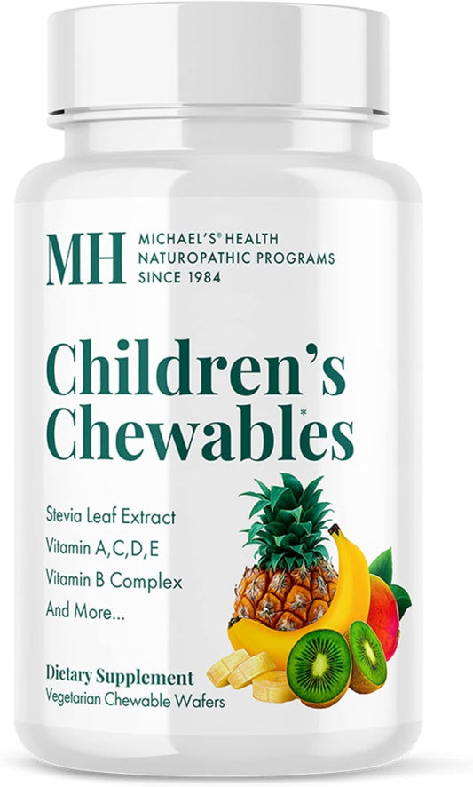Children's Chewable Multivitamin & Mineral Supplement - 60 Vegetarian Wafers - Fruit Punch Flavor - Kosher Certified - 30 to 60 Servings - MICHAEL'S Health Naturopathic Programs