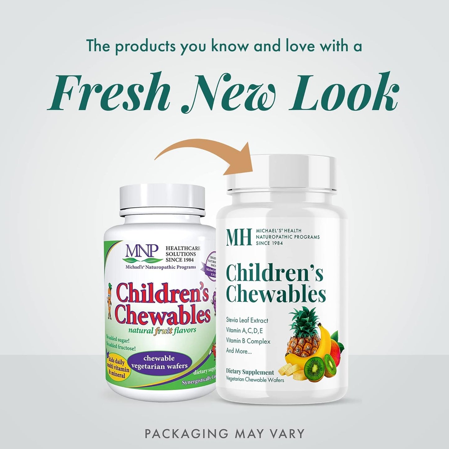 Children's Chewable Multivitamin & Mineral Supplement - 60 Vegetarian Wafers - Fruit Punch Flavor - Kosher Certified - 30 to 60 Servings - MICHAEL'S Health Naturopathic Programs