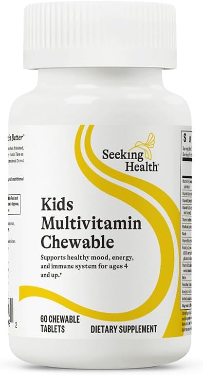 Children's Health Multivitamin Chewable with L-5-MTHF L-Methylfolate, B12, Riboflavin, Vitamin A - Vegetarian (60 Tablets)