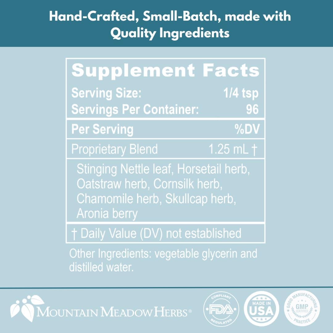 Children's Herbal Calcium Supplement with Berry Flavor for Strong Bones & Teeth | Improves Focus & Relaxation | 4 Oz Bottle