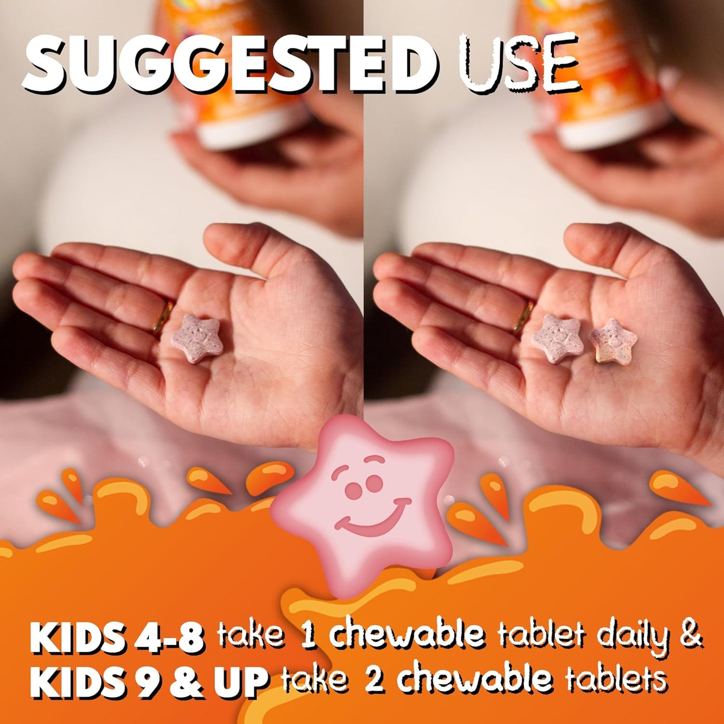 Children's High-Absorption Magnesium Chewable Tablets with Vitamins for Calm, Focus, and Relaxation