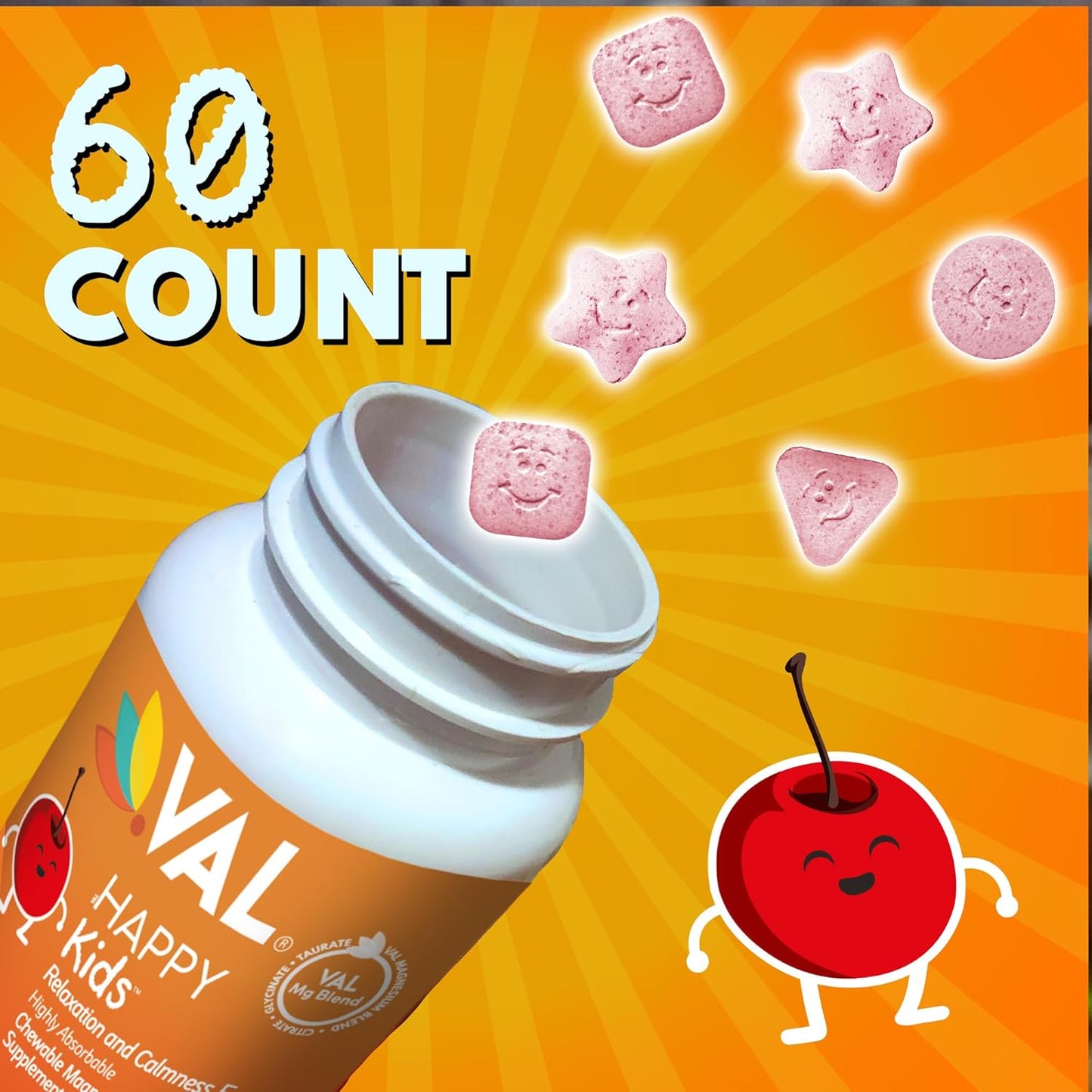 Children's High-Absorption Magnesium Chewable Tablets with Vitamins for Calm, Focus, and Relaxation