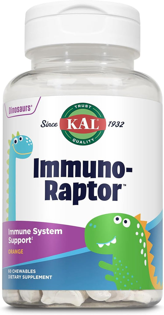 Children's Immune Support Chewables with Vitamin C, Zinc, Dinosaur Shapes, Orange Flavor, Xylitol Sweetened - 60 Servings