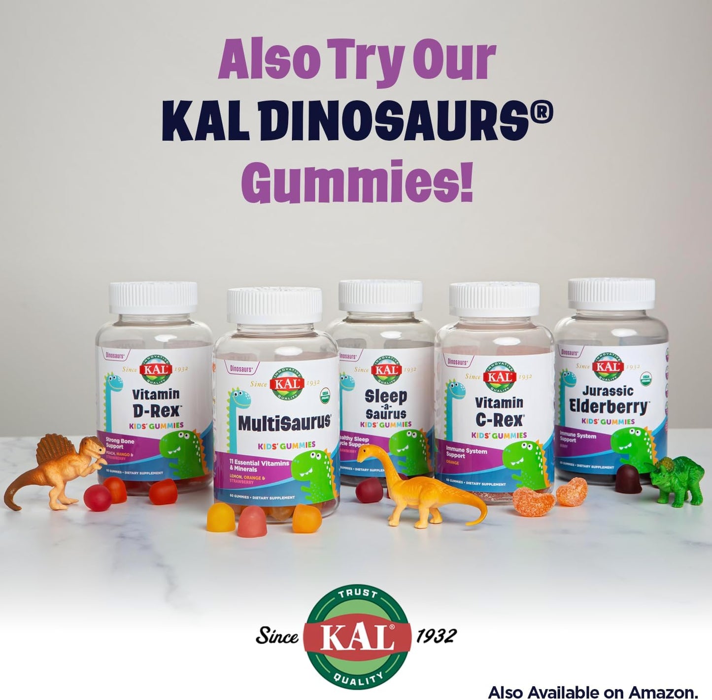 Children's Immune Support Chewables with Vitamin C, Zinc, Dinosaur Shapes, Orange Flavor, Xylitol Sweetened - 60 Servings