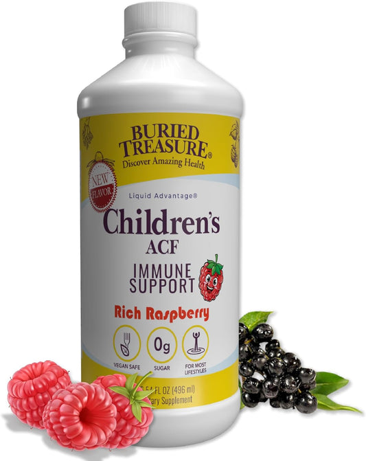 Children's Immune Support Liquid Supplement with Elderberry, Vitamin C, Zinc, Echinacea - 16 Servings, 16oz - No Added Sugar