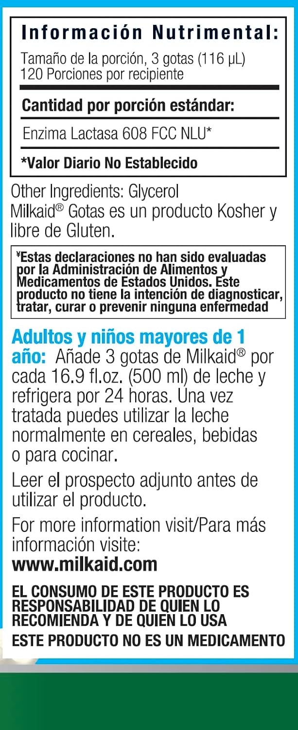 Children's Milkaid Junior Chewable Tablets & Drops for Lactose Intolerance Relief | Prevent Gas, Bloating, Diarrhea | Fast-Acting Dairy Digestive Supplement