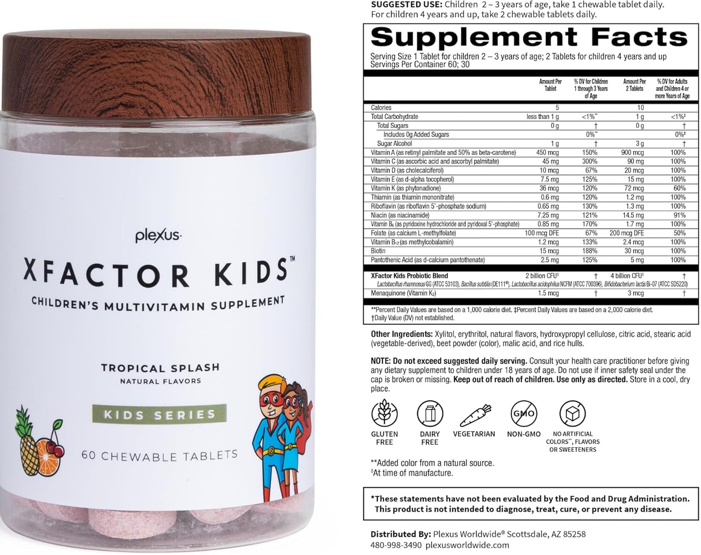 Children's Multivitamin by Plexus® - Xfactor Kids™ for Immune Support and Overall Health