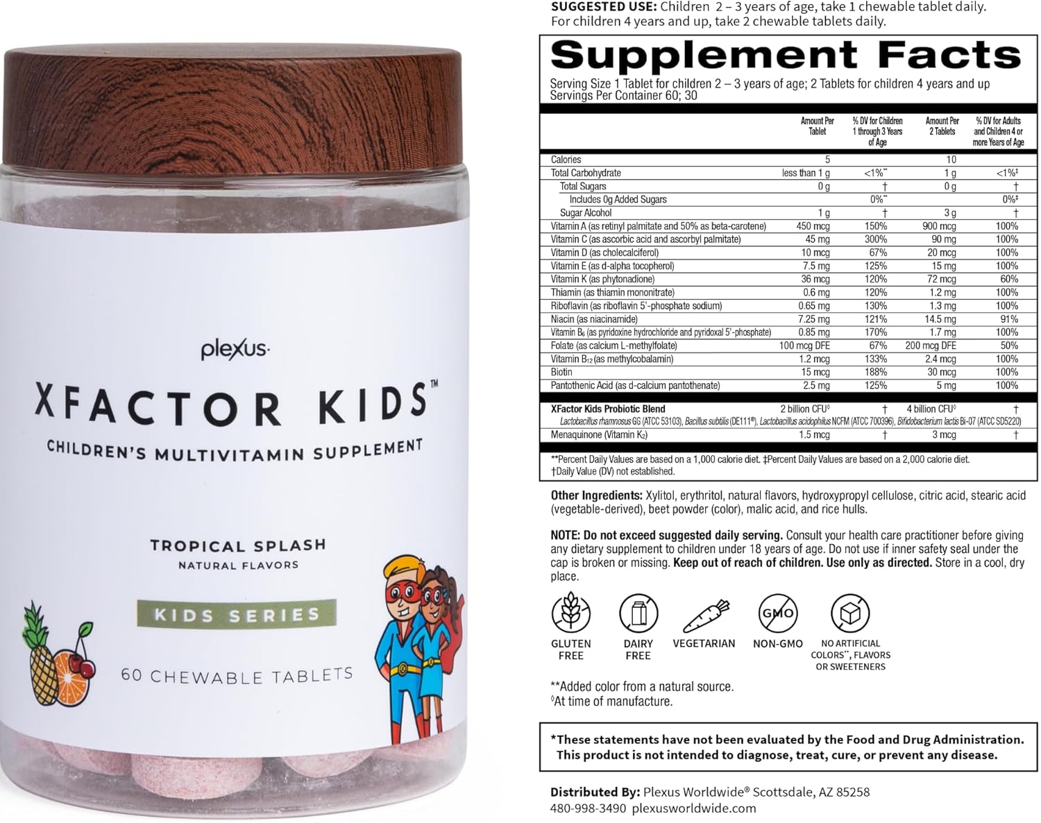 Children's Multivitamin by Plexus® - Xfactor Kids™ for Immune Support and Overall Health