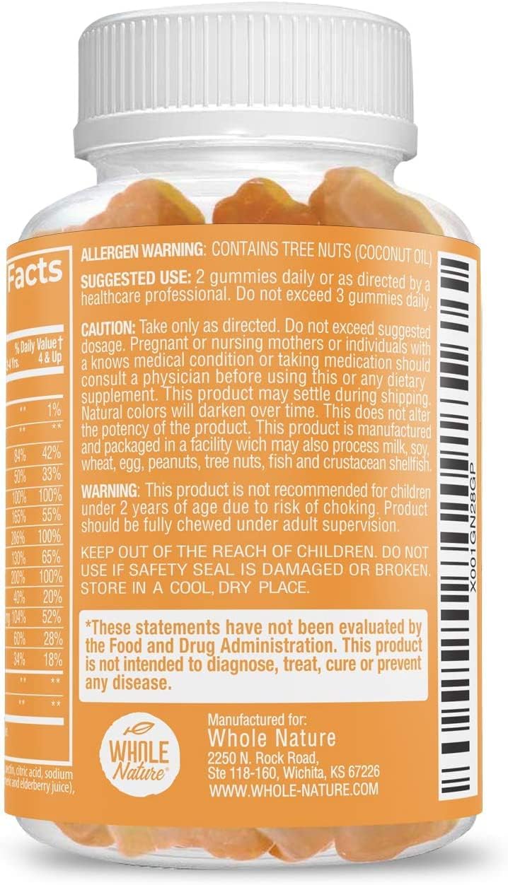 Childrens Multivitamin Gummies - Whole Nature Kids Vitamins with Minerals for Overall Wellness, 90 Fruit Flavor Supplements, No Artificial Sugar - Dairy and Gluten Free