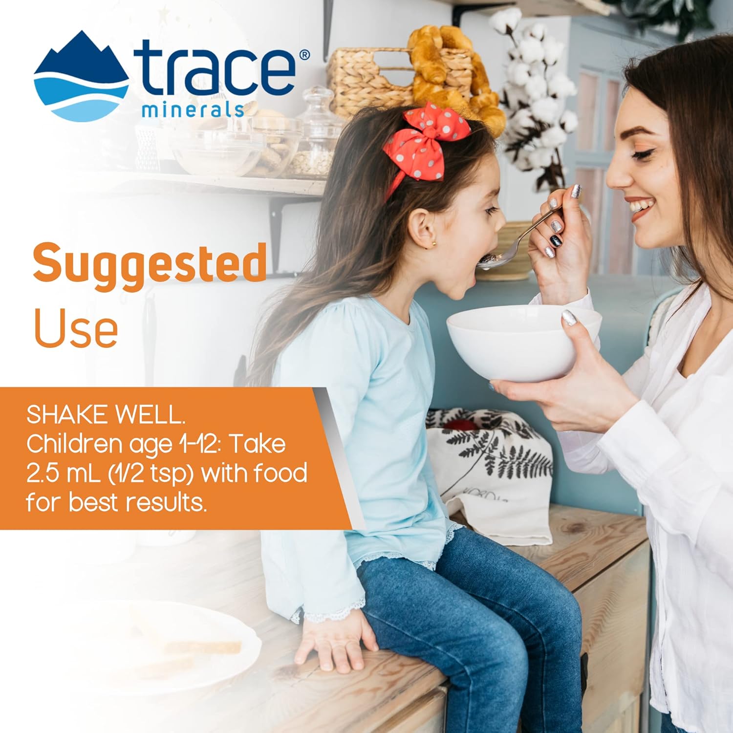 Children's Omega-3 Liquid Supplement with Trace Minerals for Nervous & Immune System Support - 8 fl oz Orange Flavor - Brain & Eye Health for Kids with EPA & DHA