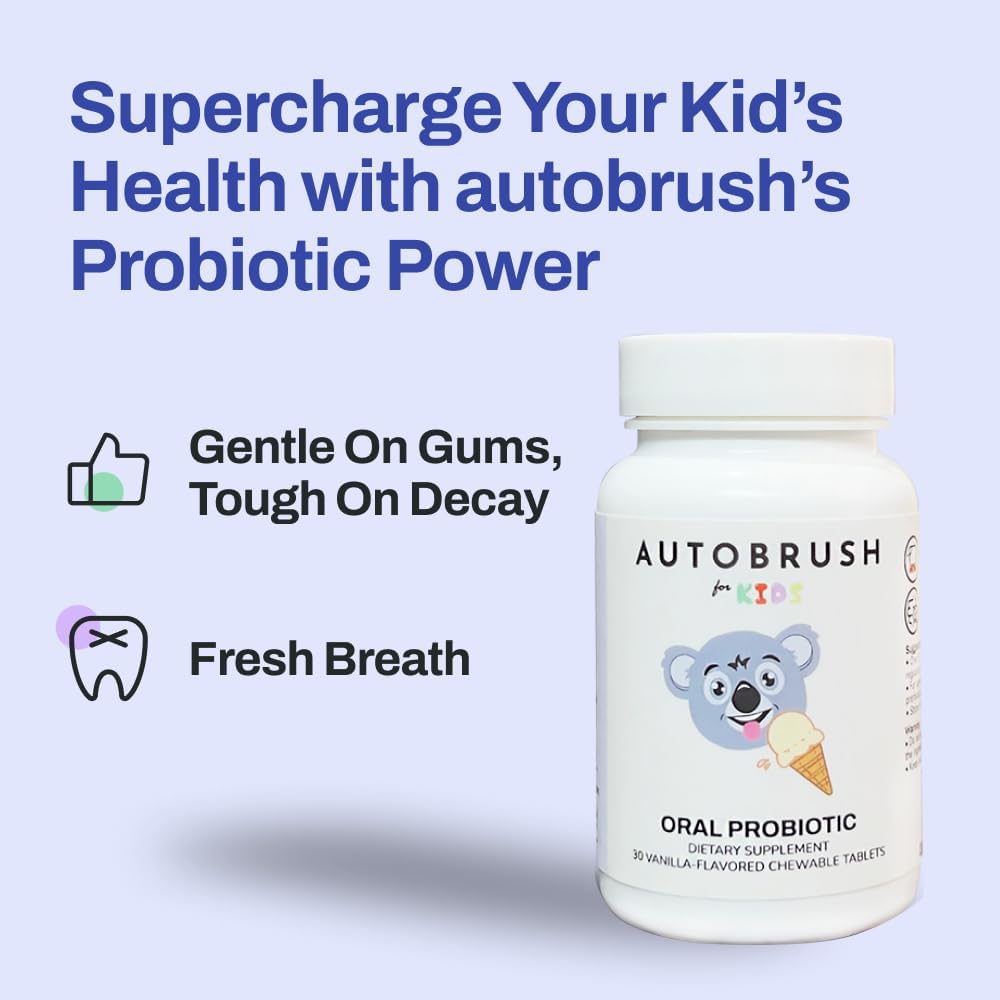 Children's Oral-Care Probiotic Tablets for Healthy Teeth and Gums - 30 Count Vanilla Flavor