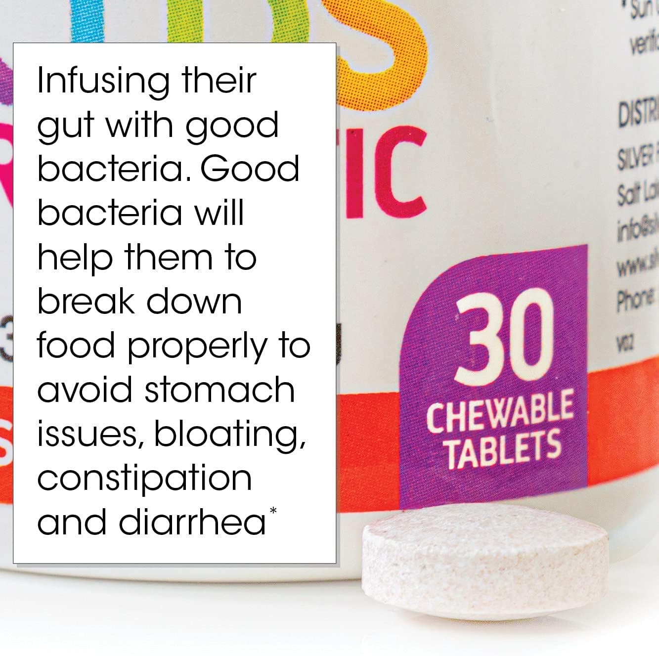 Children's Ultimate Probiotic by Silver Fern Brand - 2 Bottles x 30 Chewable Tablets - Gluten & Sugar Free - DNA Verified - Digestive & Immune Support