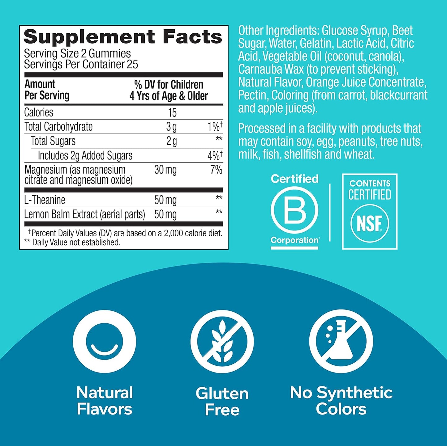 Chillax Gummies for Kids with Magnesium, L-Theanine, Lemon Balm - Sherbet Flavor - Chewable Supplement