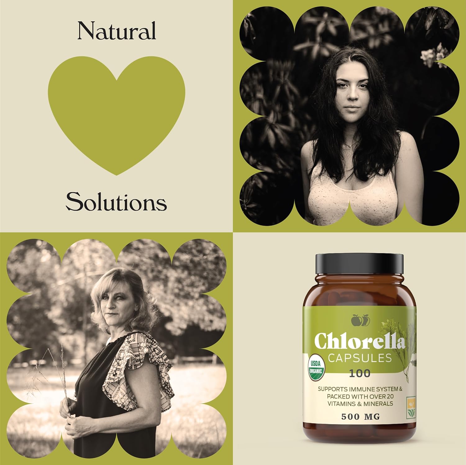 Chlorella 650 mg Capsules - 100 Count, All-Natural Supplement