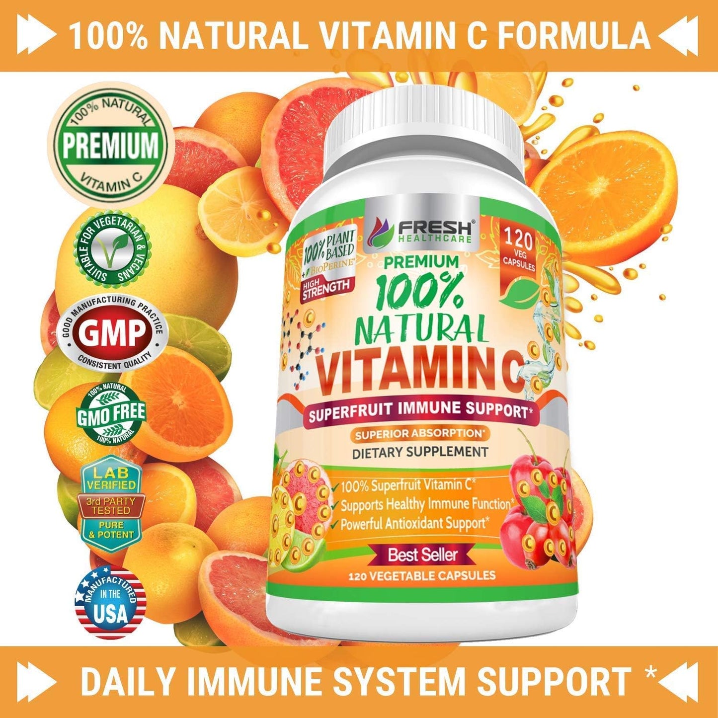 Chlorella and Vitamin C Bundle for Fresh Healthcare - 100% Natural