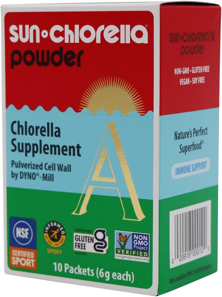 Chlorella Superfood Bundle: 2ct 500mg Tablets + 10x6g Powder Packets for Whole Body Wellness