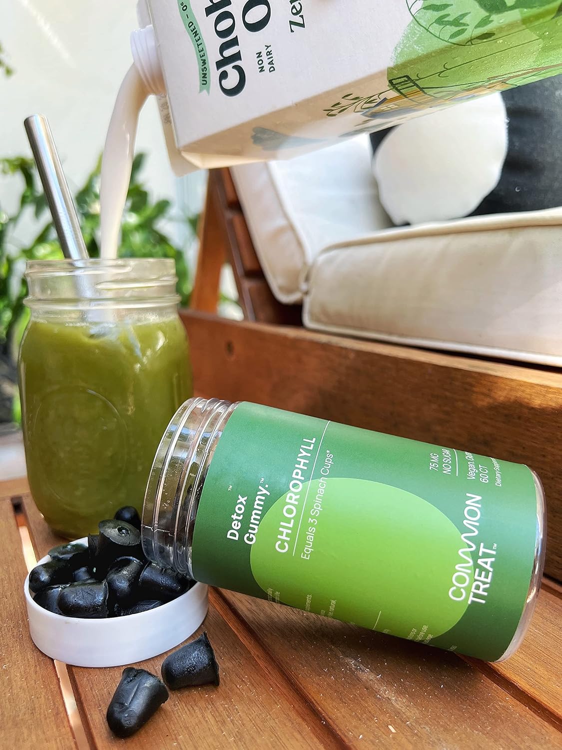 Chlorophyll Gummies with Ashwagandha for Energy, Immune Support, Skin Health - Vegan, Gluten Free, Sugar Free - Apple Flavor, 60 Servings