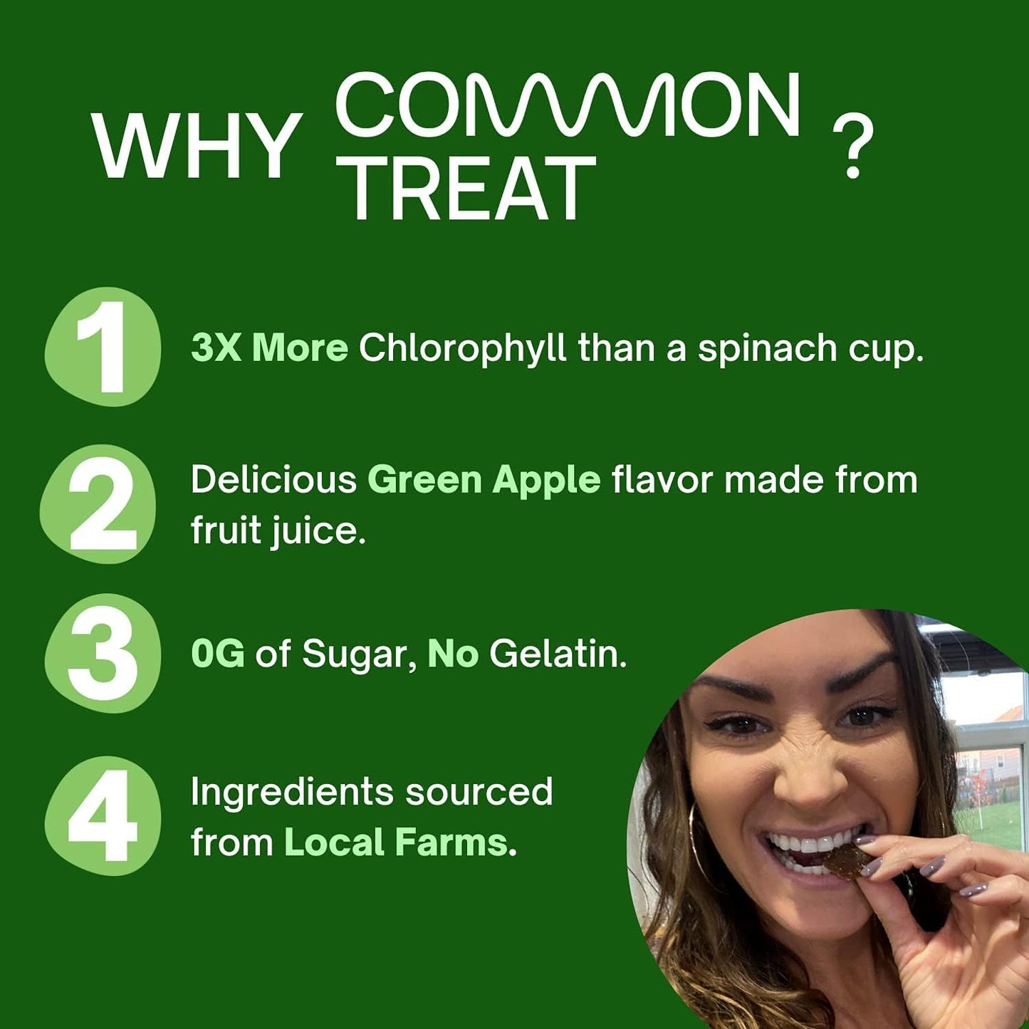 Chlorophyll Gummies with Ashwagandha for Energy, Immune Support, Skin Health - Vegan, Gluten Free, Sugar Free - Apple Flavor, 60 Servings