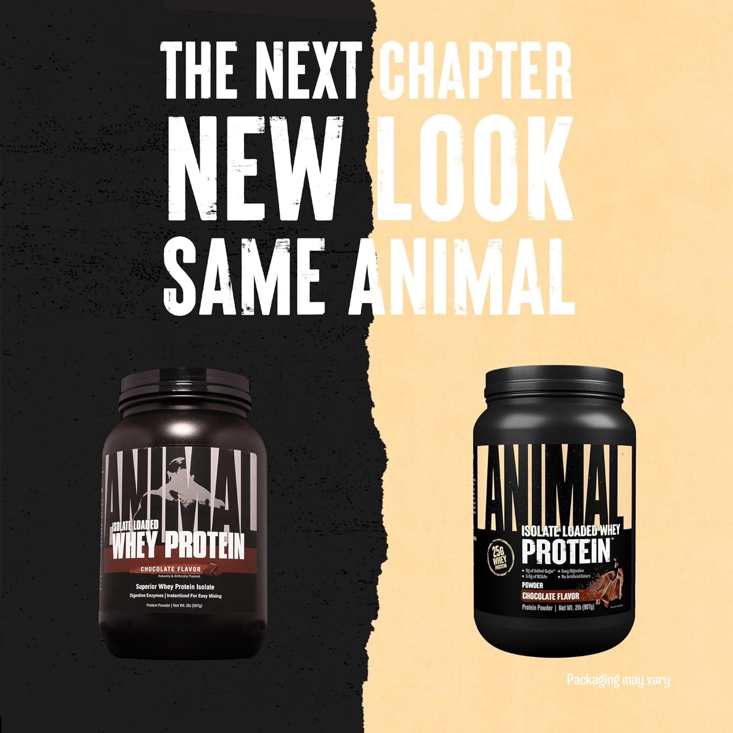 Chocolate Animal Whey Isolate Protein Powder - 25g Protein, Low Sugar, Digestive Enzymes - Ideal for Pre & Post Workout Muscle Building and Recovery - Men & Women Friendly - 2 lbs