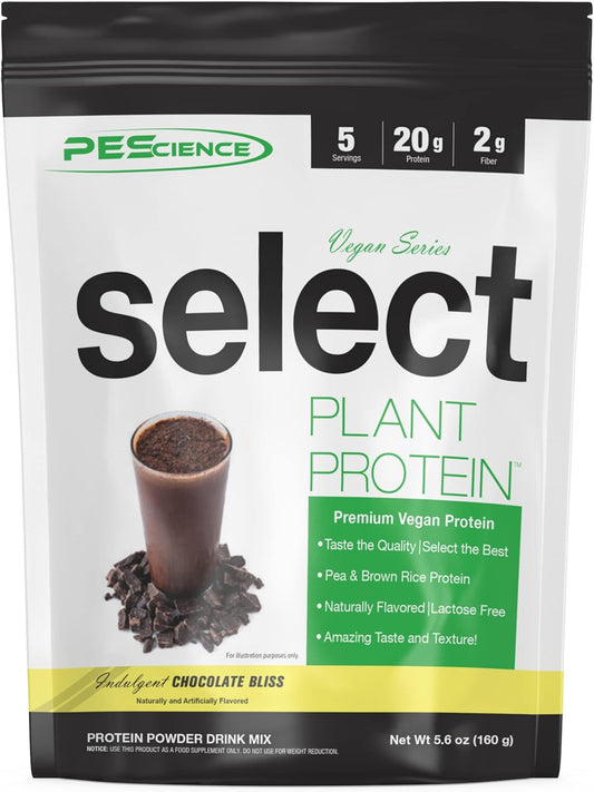 Chocolate Bliss PEScience Select Vegan Plant Based Protein Powder - 5 Serving Premium Pea & Brown Rice Blend