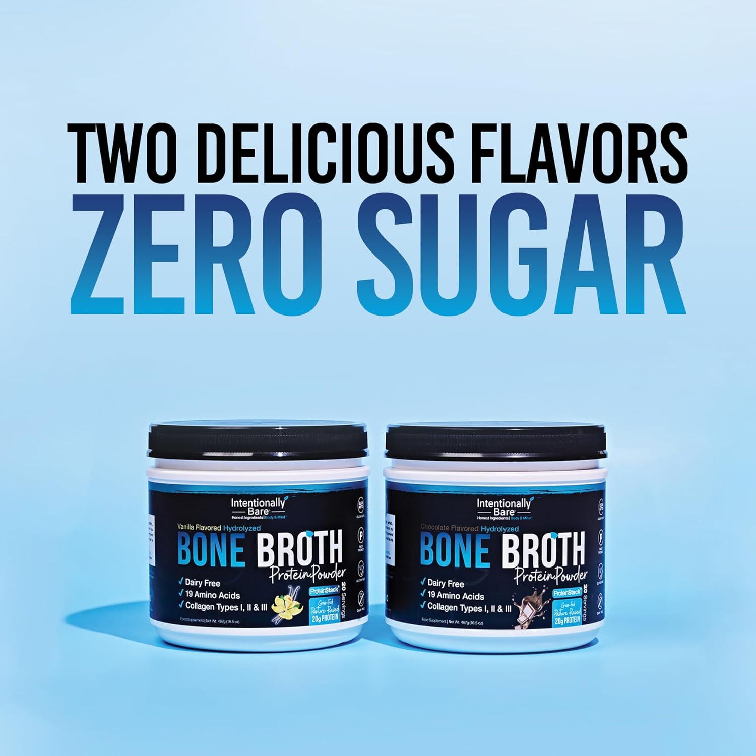 Chocolate Bone Broth Protein Powder with Collagen Peptide - 20g Protein for Skin, Hair, Joints, and Gut - Keto-Friendly - 20 Servings