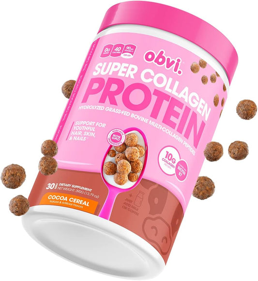 Chocolate Cereal Collagen Protein Powder | Keto-Friendly, Gluten & Dairy Free | Grass-Fed Bovine Peptides | Supports Gut Health, Hair, Skin, Nails | 14 Oz