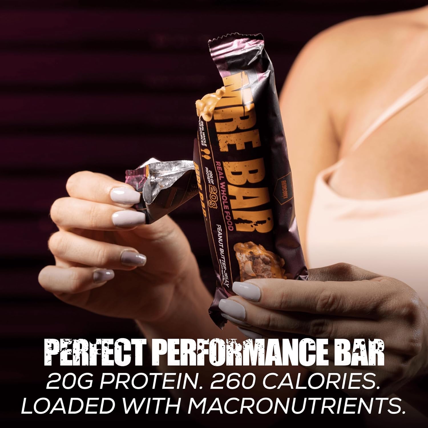 Chocolate Chip Cookie Dough MRE Bar - 20g Whole Food Protein with MCT Oil - Easy to Digest Meal Replacement - Post or Pre Workout Snack (4 Bars)