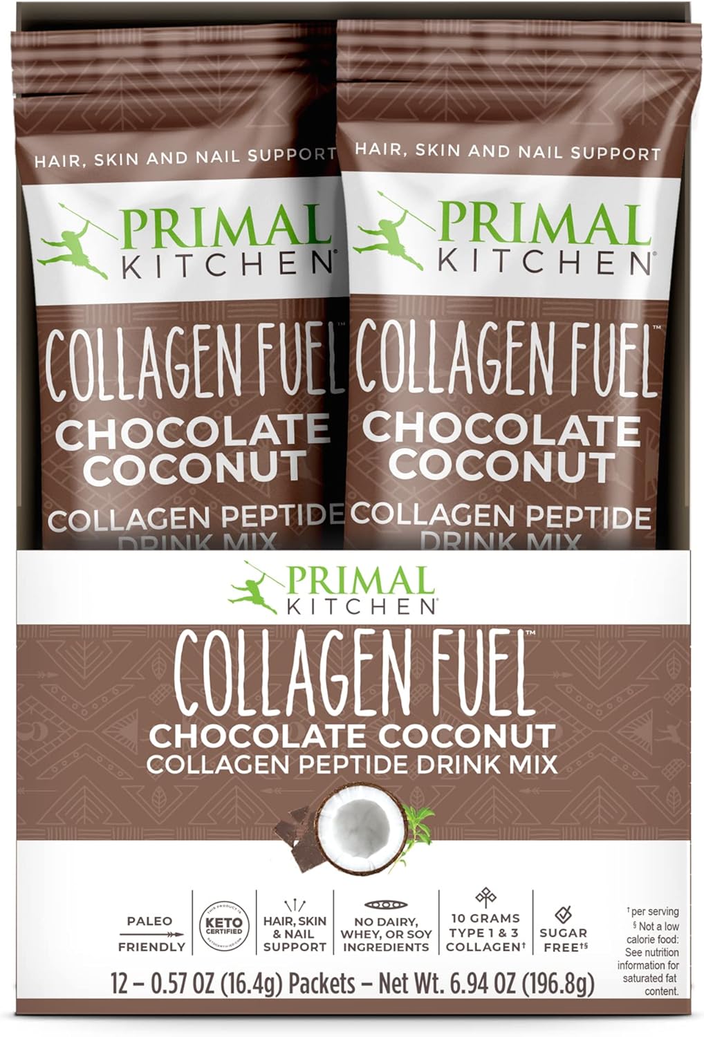 Chocolate Coconut Collagen Peptides Packets - Single Serve Collagen, 20 Packets by Primal Kitchen