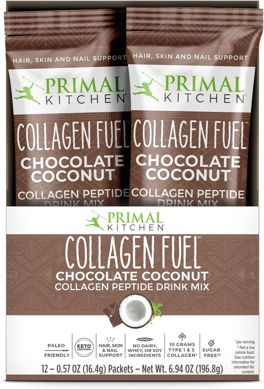Chocolate Coconut Collagen Peptides Packets - Single Serve Collagen, 20 Packets by Primal Kitchen