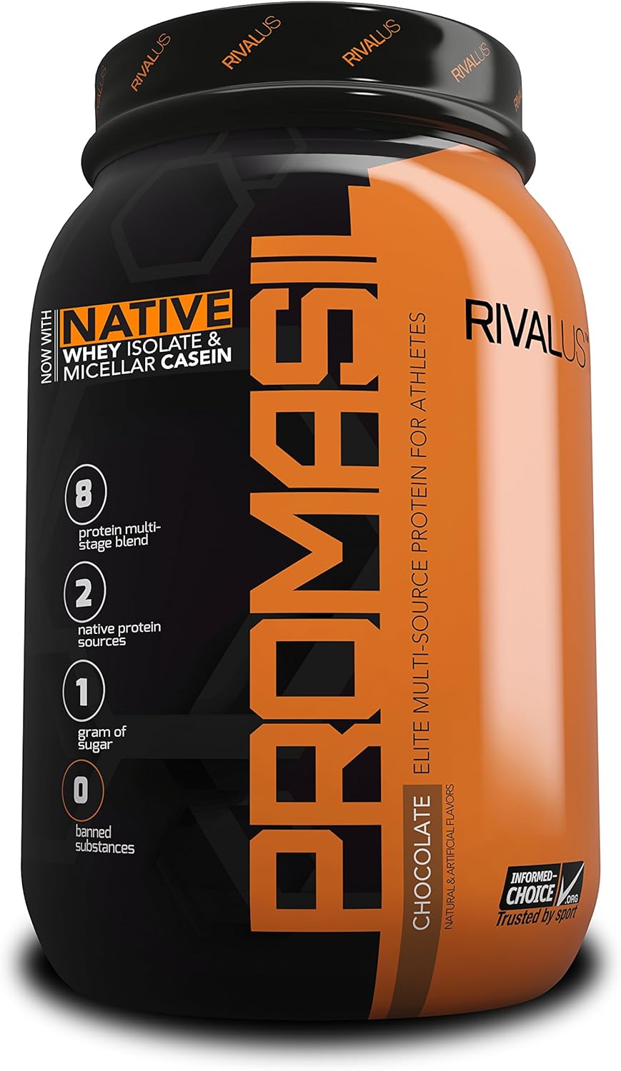 Chocolate Flavored RIVAL NUTRITION Promasil Protein Powder - 2lb Jar