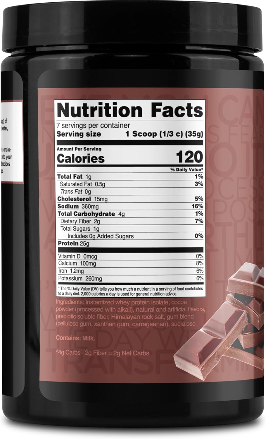 Chocolate Flavored TransformHQ Whey Protein Isolate (WPI) - 7 Servings Performance Protein Powder