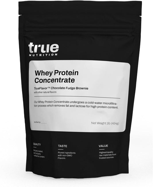 Chocolate Fudge Brownie Whey Protein Powder - 100% Whey Protein Concentrate - Fast-Acting Low Carb Powder - High Leucine & Essential Amino Acids - 1lb