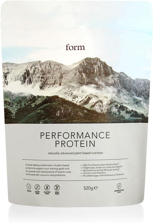 Chocolate Hazelnut Form Performance Protein: Vegan Powder with 30g Plant Based Protein, BCAAs, and Digestive Enzymes for Post Workout Recovery