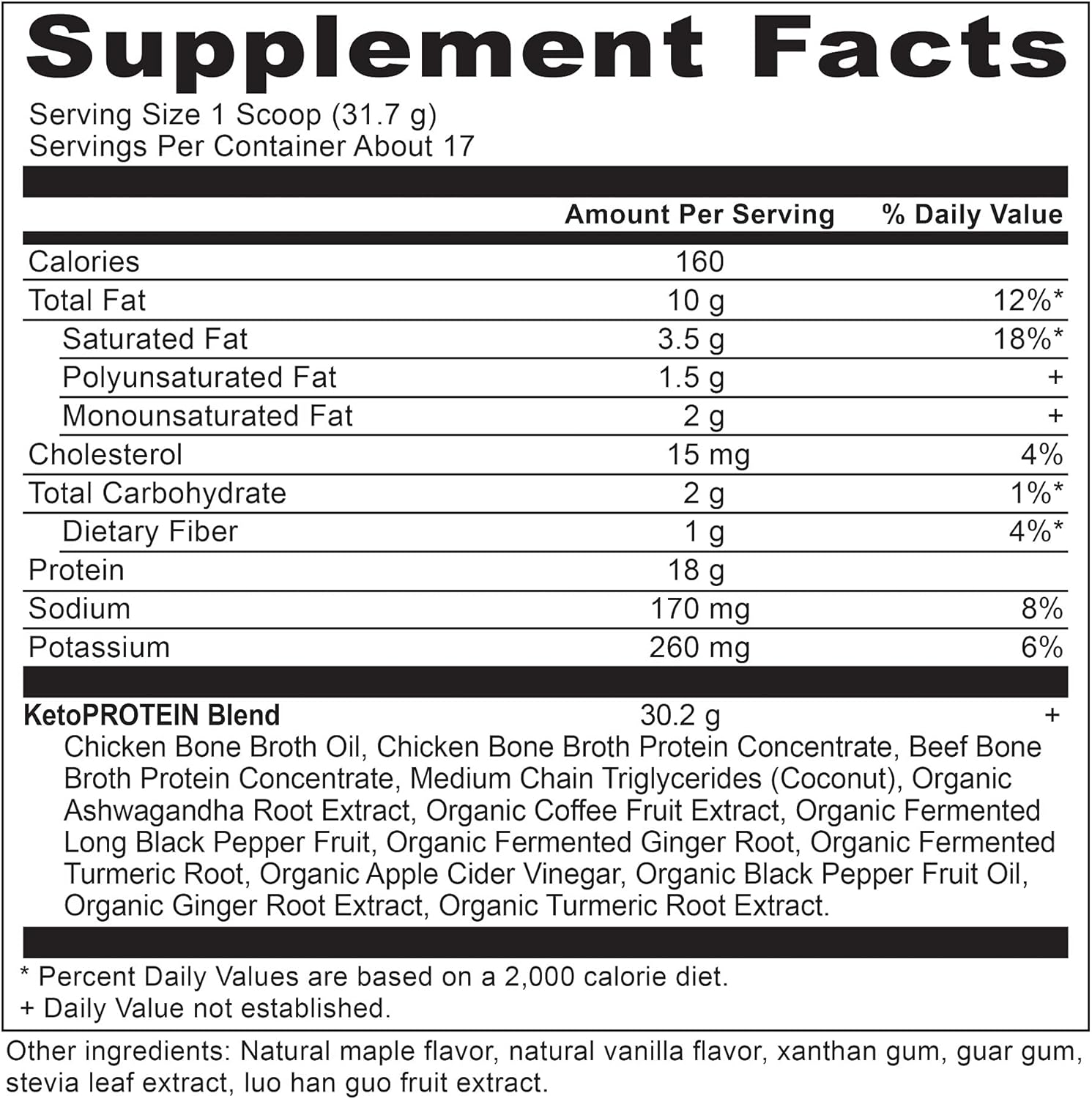 Chocolate Keto Protein Powder with Bone Broth, MCT Oil, 18g Protein, 10g Fat, Gluten Free, Low Carb, Paleo - 17 Servings