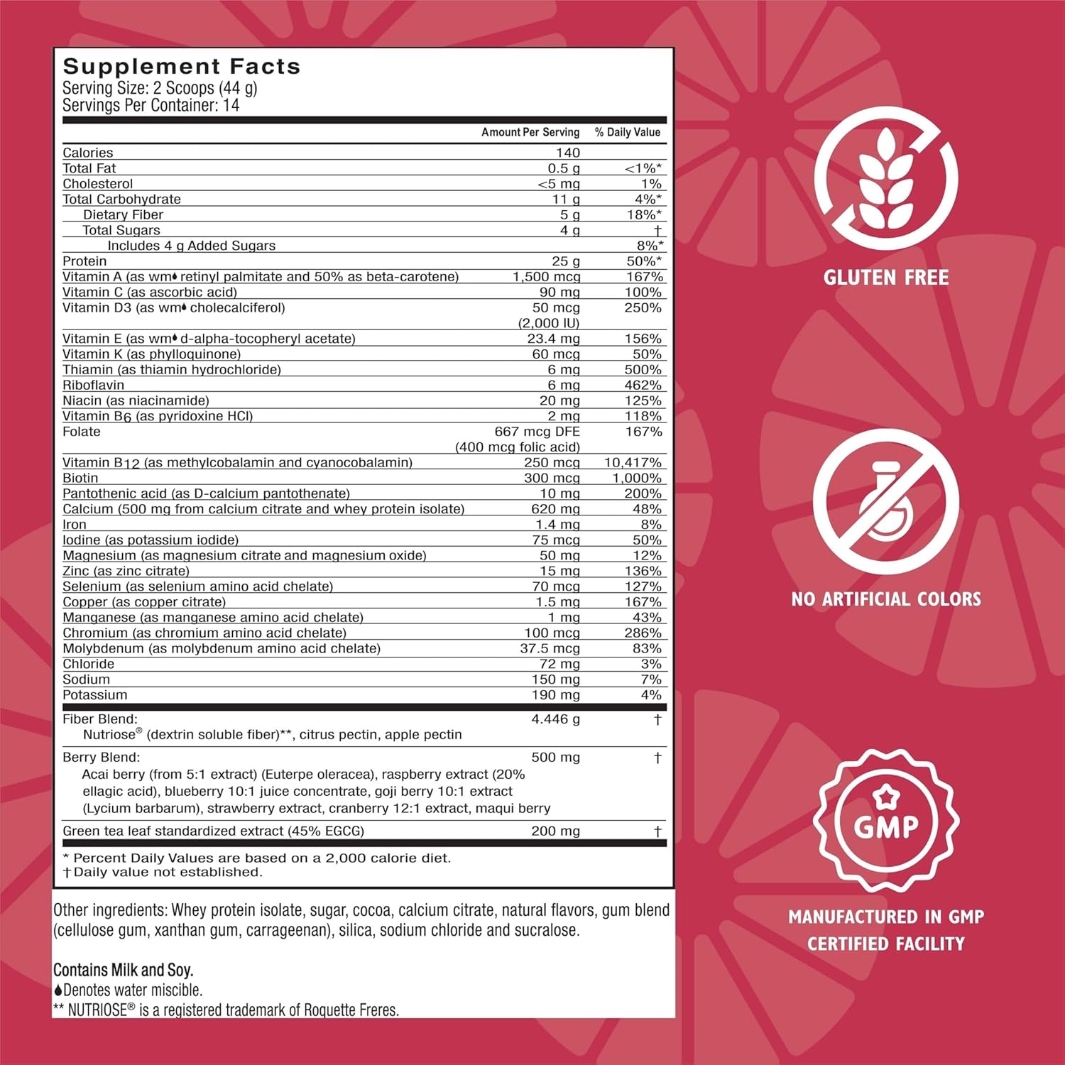 Chocolate Milk Bariatric Multi 4-in-1 Powder - Multivitamin, Calcium, Fiber, Protein Shake Mix - 14 Servings