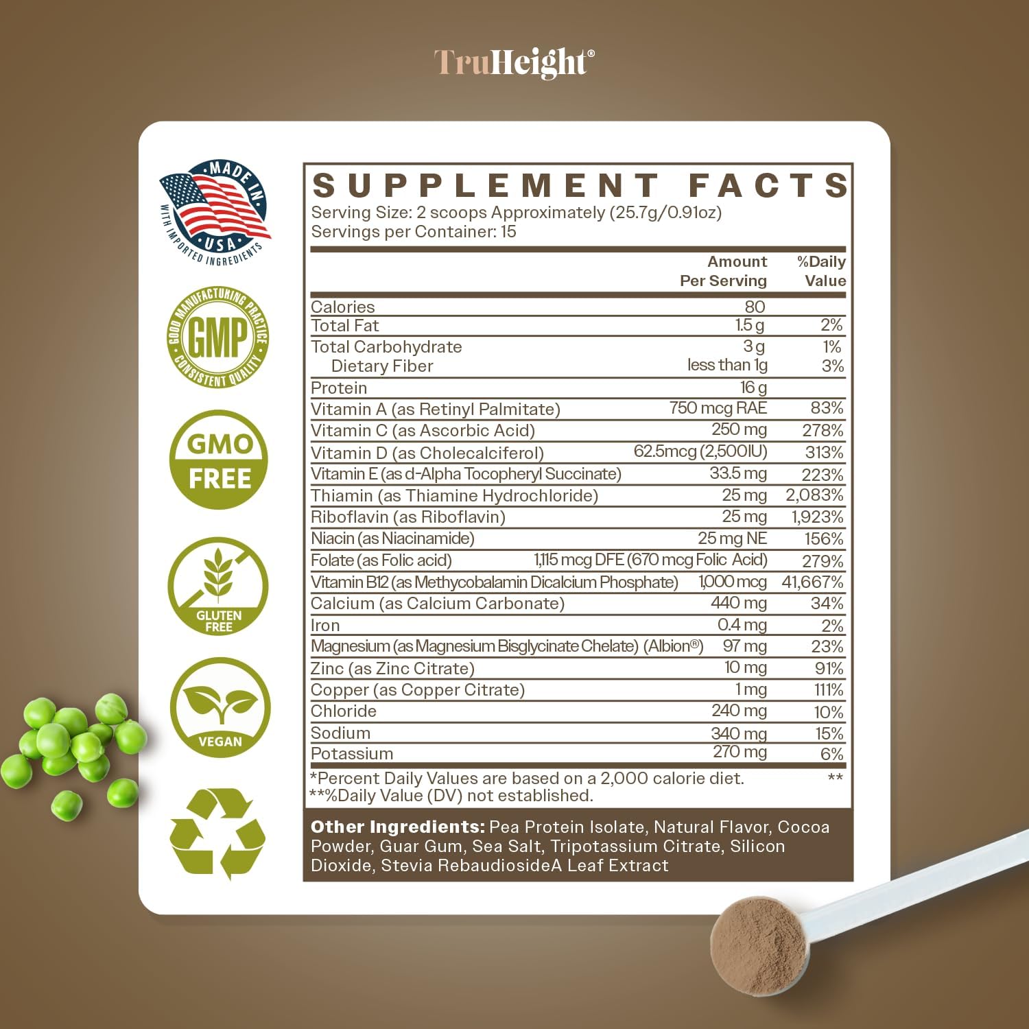 Chocolate Milk Flavor Plant Protein Shake for Kids & Teens - Pediatrician-Endorsed Growth & Development Powder - Vitamins & Minerals for Picky Eaters - Ages 5+