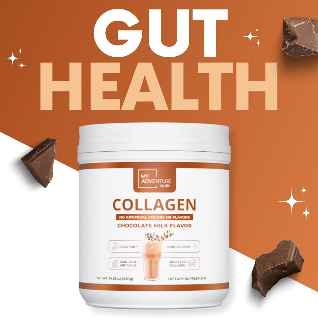 Chocolate Milk Hydrolyzed Collagen Powder for Women - Grass Fed Protein for Muscle Growth - Keto-Friendly 420g Powder for Joints & Gut Health