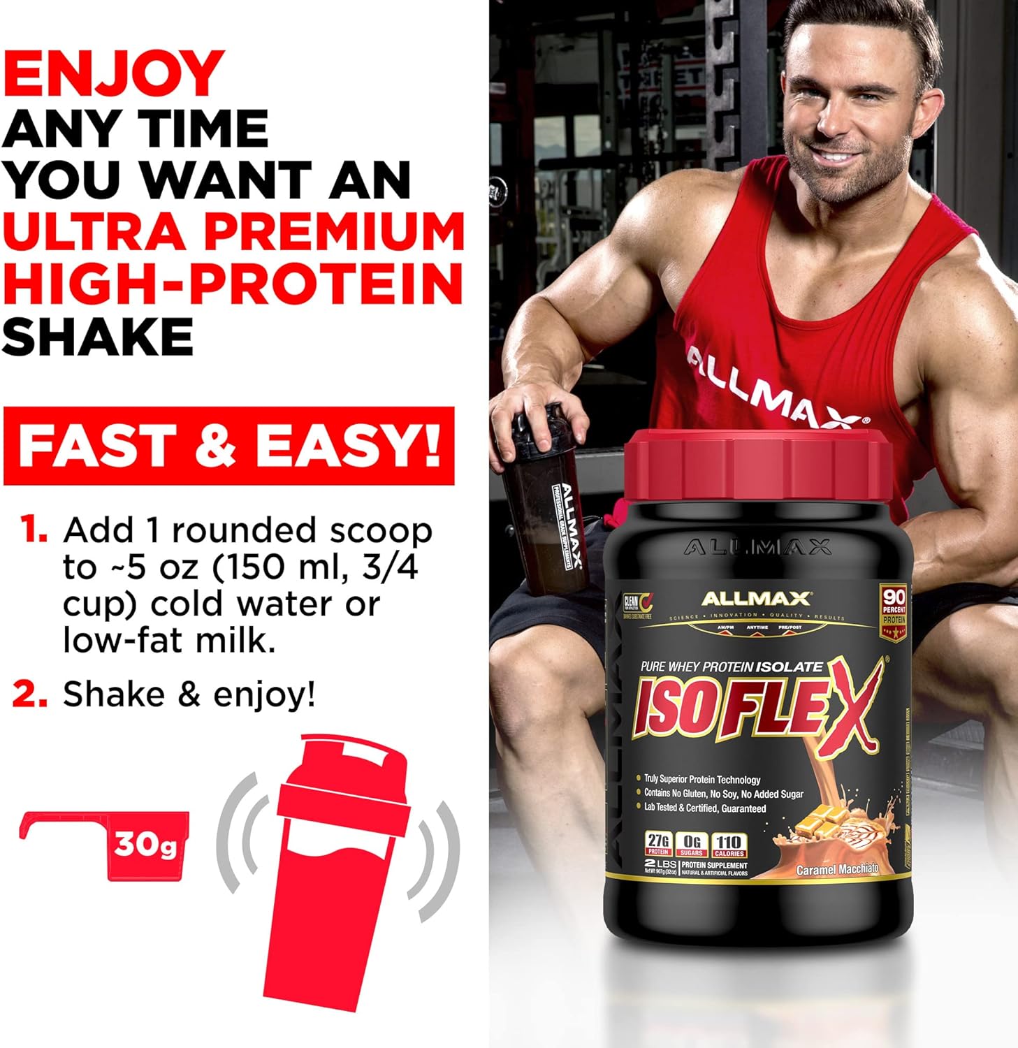 Chocolate Mint Whey Protein Isolate Powder - ALLMAX Nutrition ISOFLEX, 27g Protein, 2lb