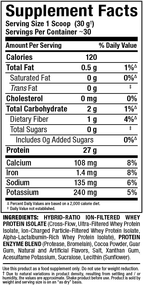 Chocolate Mint Whey Protein Isolate Powder - ALLMAX Nutrition ISOFLEX, 27g Protein, 2lb
